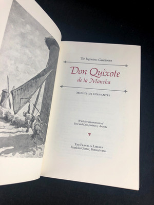 1979 Franklin Library Book Don Quixote De La Mancha by Miguel De Cervantes