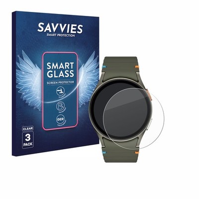3x Savvies Schutzglas für Samsung Galaxy Watch 6 / 7 / 8 (40 mm) Panzer Folie 