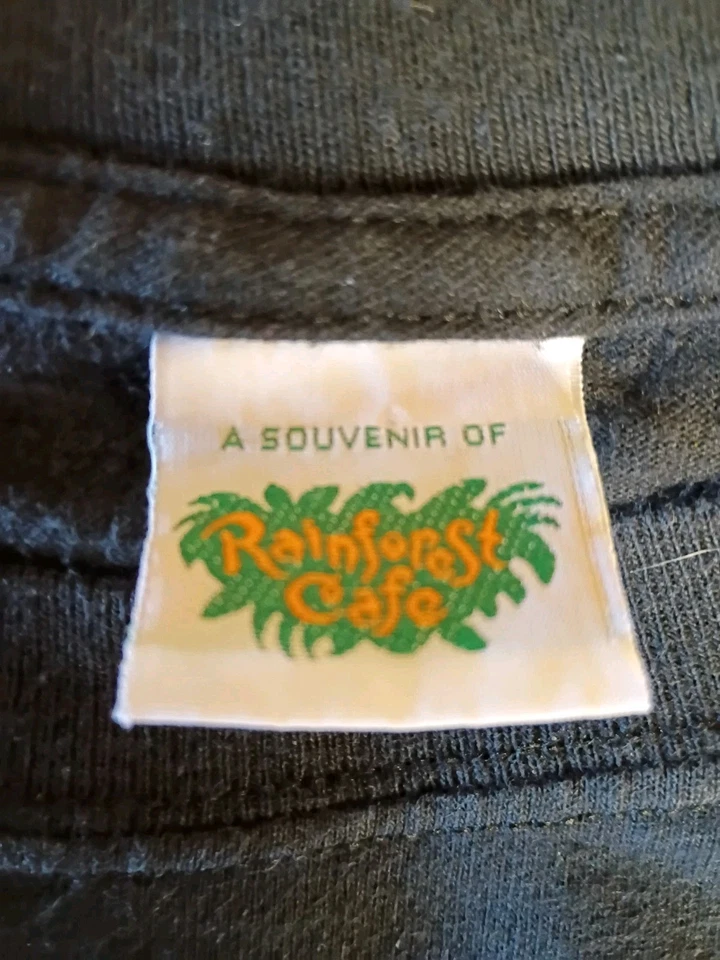 Vintage 90s Rainforest Cafe T-shirt Tee XXL Leopard Jaguar Galveston Texas - Image 3 of 4