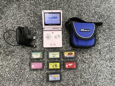 Nintendo Game Boy Advance SP Pearl Pink Bundle (includes case, charger, 7 games)