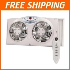 Twin Blade Reversible Window Fan - 3-Speed, Remote Control