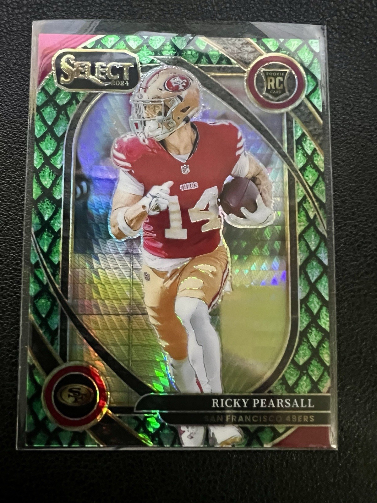 2024 Panini Select - Club Level Ricky Pearsall #285 Dragon Scale Prizm /81 (RC)