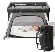 Guava Lotus Travel Crib Portable Baby Play Yard with Mattress Backpack