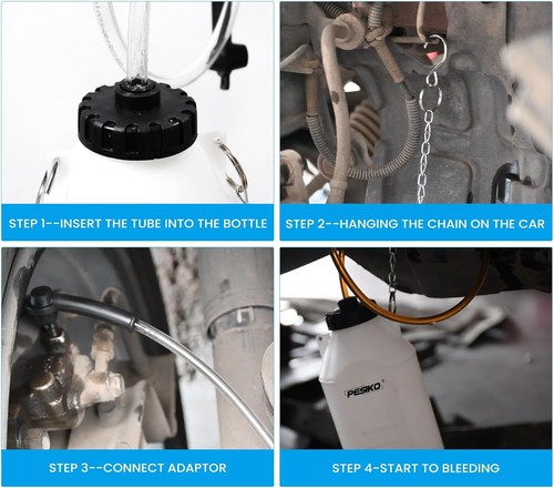 1L Brake Bleeder Bottle One Person, Fluid Bleeding 1 L Reservoir - Foto 5 di 6