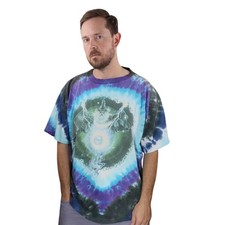 Eye Dye Vintage 90s Wizard T Shirt Mens XL USA Made Tie Dye Fantasy Electric Tee