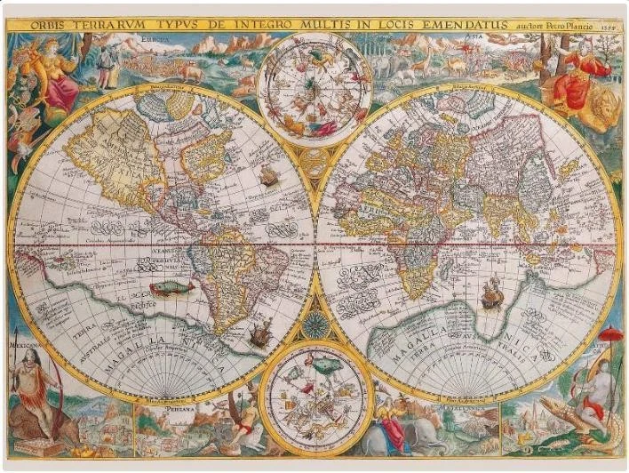 PUZZLE OGGETTI CARTE GEOGRAFICHE RAVENSBURGER MAPPAMONDO STORICO 1500 PZ - Immagine 2 di 2