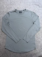 Cuts Shirt Mens Large Gray Long Sleeve Curve Hem Casual Performance Tee