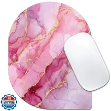Velluxion Marble Mouse Pad, 6 x 8 in Elegant Vein Design, Oval-Angle Portable