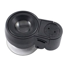 45X Mini LED UV lighted Portable Pocket Microscope Loupe Glass Stamps Magnifier