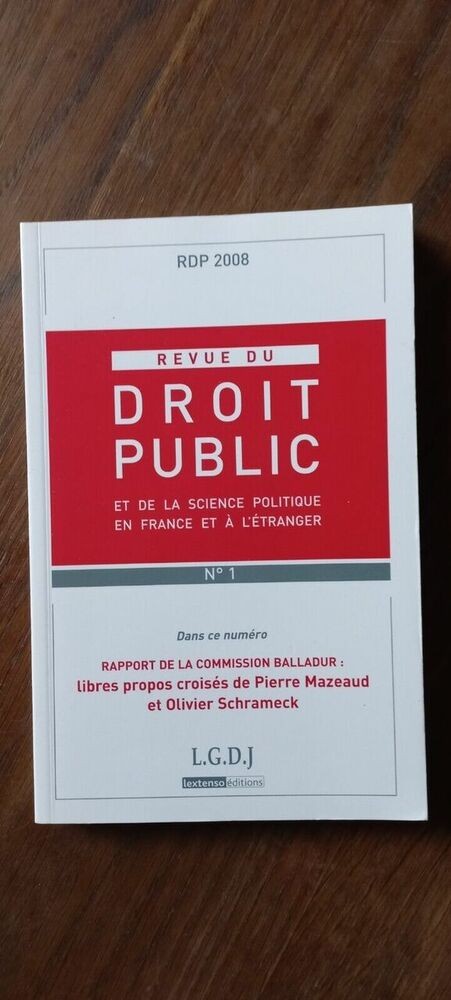 Revue Du Droit Public N°1 L.G.D.J 2008