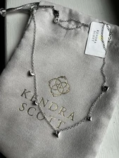 Kendra Scott Phoebe Heart Strand Station Necklace Gold NWT Dust Bag