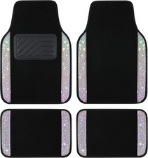 Shining Rhinestones Floor Mat for Cars, Sparkly Glitter Crystal Car Floor Mats