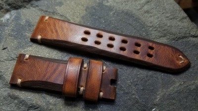 23mm, for U-Boat Unicum, handmade watch strap genuine leather.