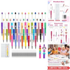 Ballpoint Pens Bulk 35 Count Beadable DIY Pen Making Kit with Refills Pouches