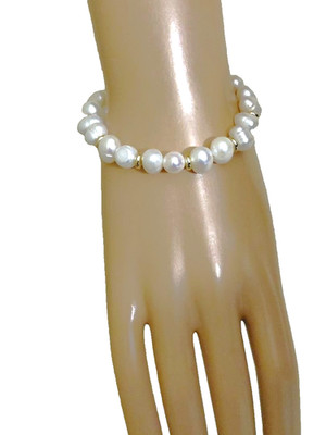 Echtes Süßwasserperlenarmband für ein 6'' bis 9,5'' Handgelenk & hat 9x10,5 mm Perlen