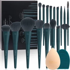 DUcare Makeup Brushes Set 17 Pcs with Brush Cleaning Mat and Makeup Sponge Pr...