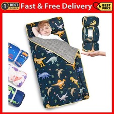 Toddler Nap Mat with Pillow and Blanket, Extra Large 55''x35'' Sleeping Bag, ...