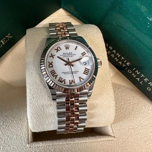 Rolex Datejust 31 18K Acier or Rose Blanc Cadran Romain Montre Femmes 278271 - Photo 11 sur 11