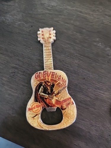 Hard Rock Cafe CLEVELAND CITY V7 Bottle Opener GUITAR MAGNET