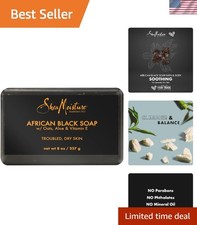 Cruelty-Free SheaMoisture Bar Soap - 8 oz African Black Soap for Troubled Skin