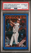 2023 Topps Silver 🔥GUNNAR HENDERSON🔥 Blue Refractor Rookie PSA 9 🌟 Mint