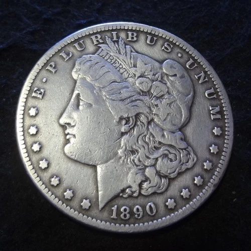 1890-CC Morgan Silver Dollar - Solid VF details from the Carson City mint