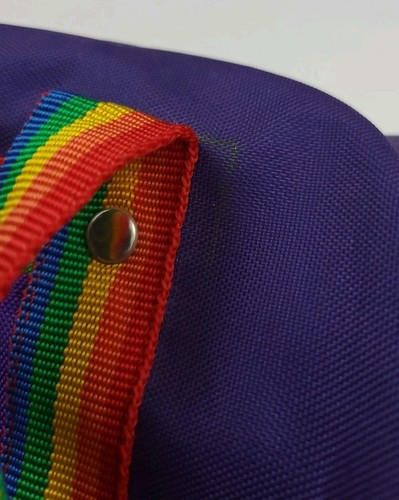 Vintage Hawaii Mini Seesack Regenbogenmuster leicht Vintage 80er 90er lila USA  - Bild 7 von 7