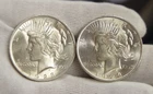 (2) 1923 US Peace Silver Dollar $1 Nice Uncs...