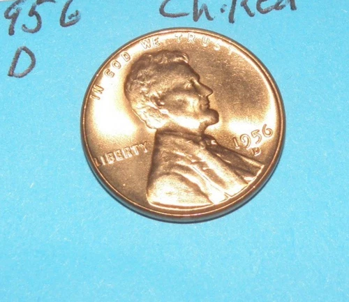 1956 D        LINCOLN WHEAT CENT   CHOICE RED UNCIRCULATED  #2