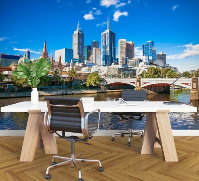 3D Modern City Bridge 0089NA Wallpaper Wall Mural Removable Self-adhesive Jenny