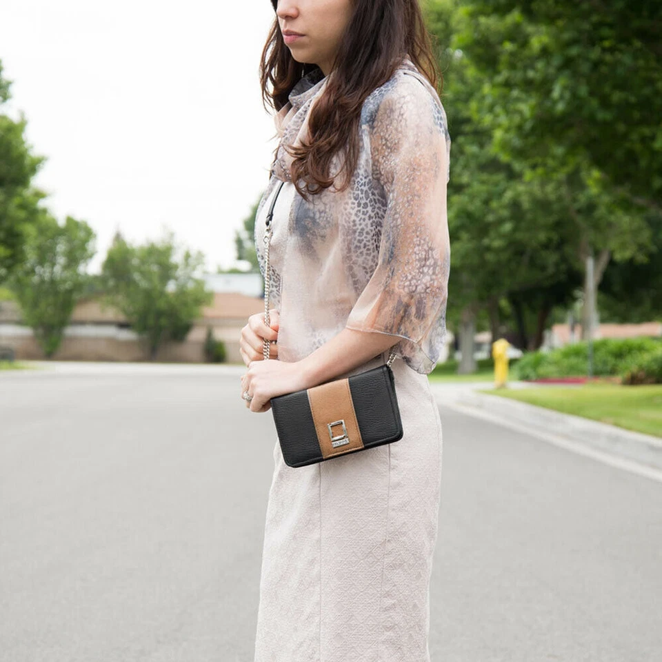 Women Fashion Faux Leather Shoulder Bag With Card Slot Wallet Case For iPhone 16 - Image 4 of 4