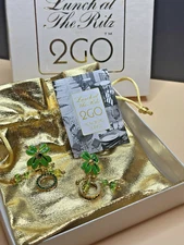Lunch At The Ritz LATR 2Go Enamel Rhinestone Shamrock EARRINGS St. Patrick's Day