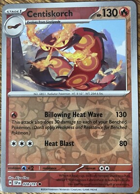 Centiskorch 28/191 - Reverse Holo - Surging Sparks - Common - Read Desc.