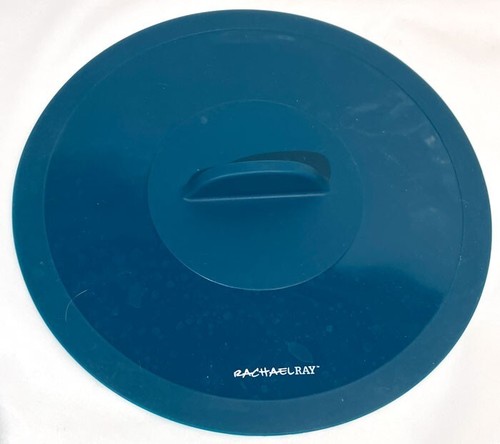 RACHEL RAY 3 TEAL SILICONE SUCTION LIDS POT BOWL COVER HANDLE 9.5 11.5 13.5 - Picture 4 of 8