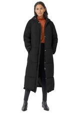 Ellos Women's Plus Size Maxi Side-zip Puffer