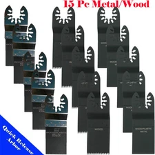 15 Saw Blade Oscillating Multi Tool Wood Metal Work DIY Universal Fit