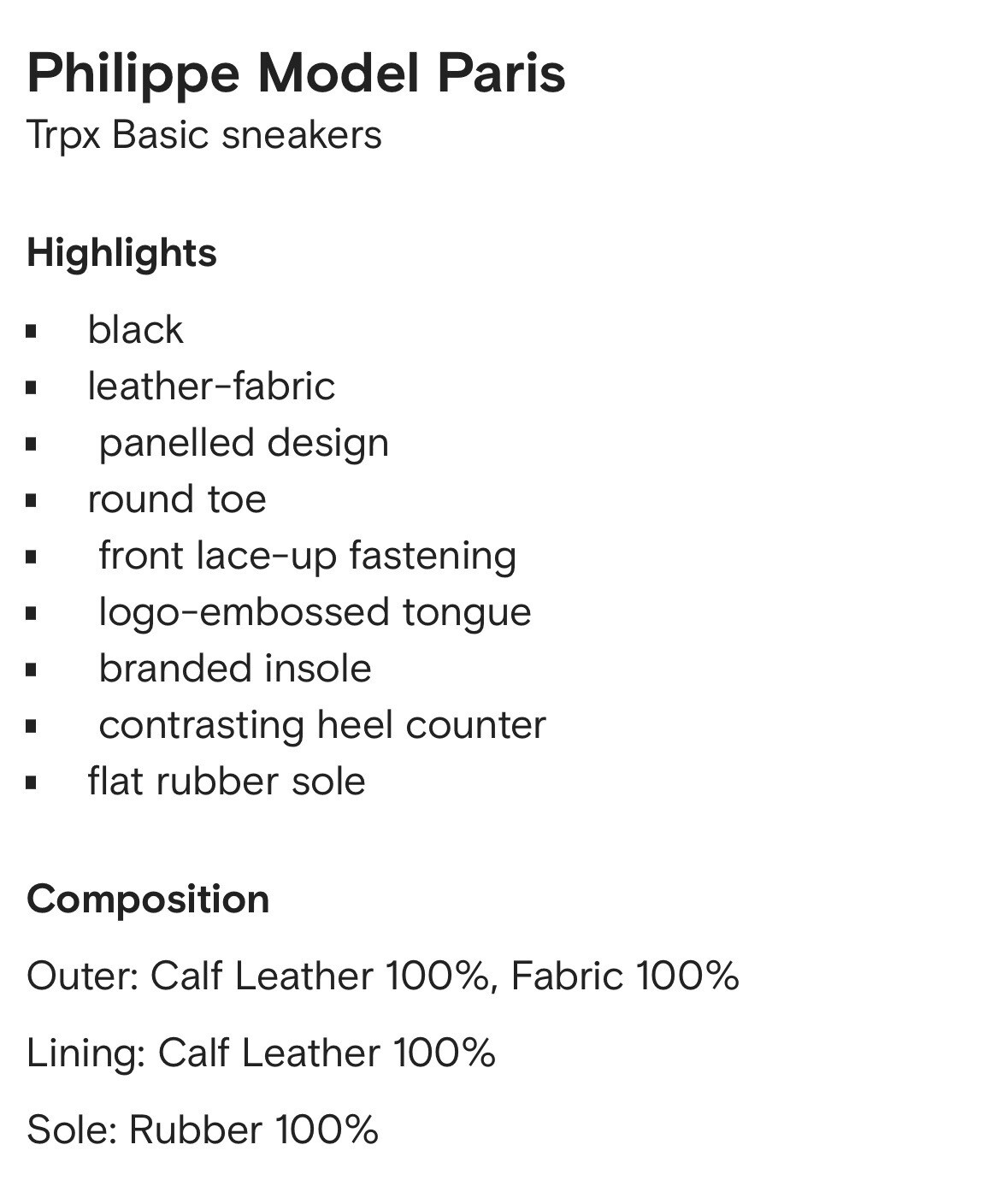 🖤 Philippe Model Tprx Basic Sneaker Size 45 Mens… - image 2