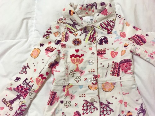 Giacca bimba di velluto bianco e rosa H\u0026M 6-7 anni 122 cm | eBay