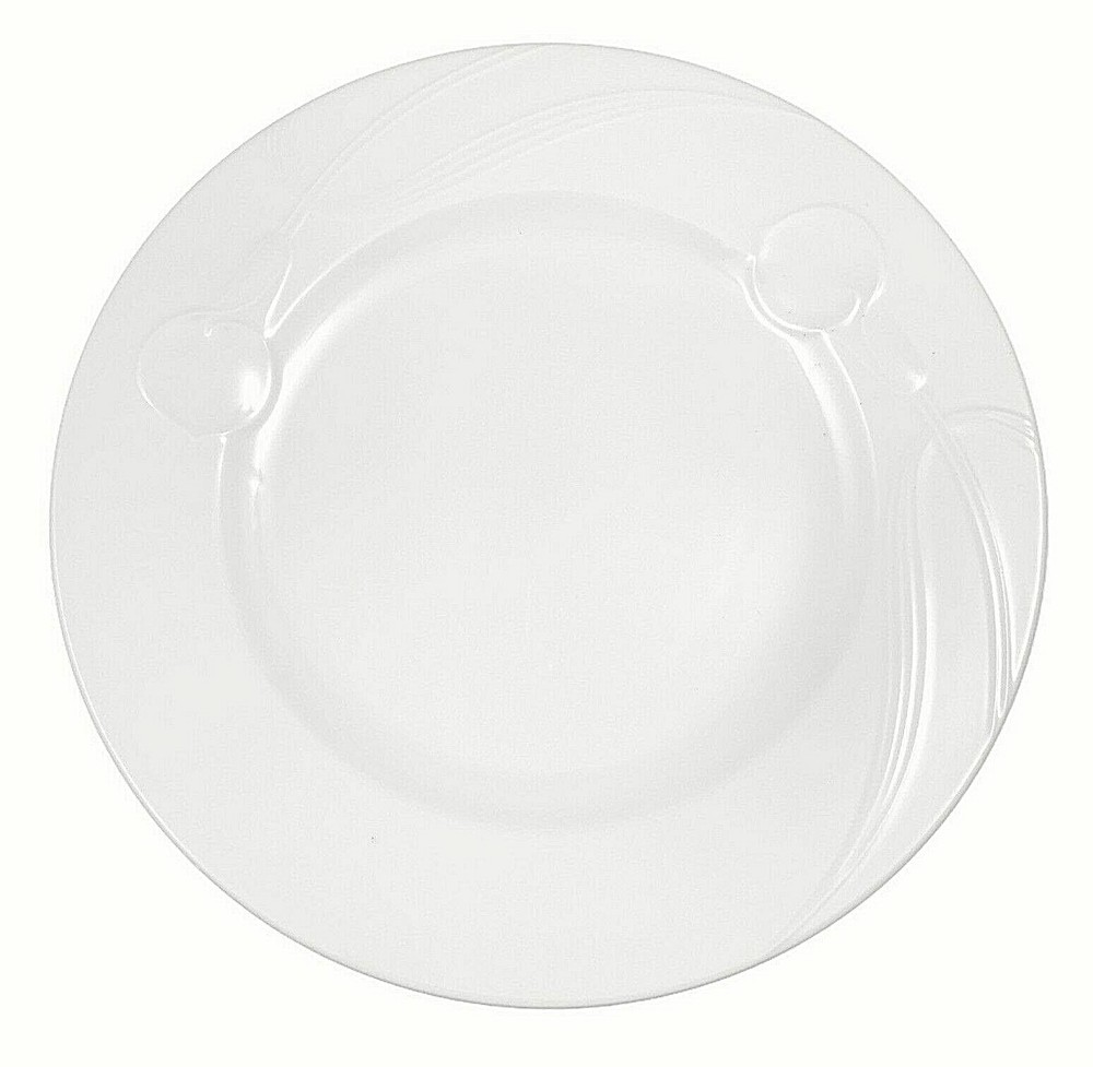 Mikasa Chop Plate Ambience White Fine China Embossed Flowers Japan M2480