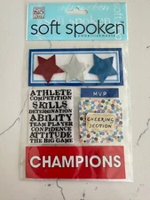 Me & My Big Ideas Soft Spoken Embellishment Champions Stars MVP Skills Scrapbook