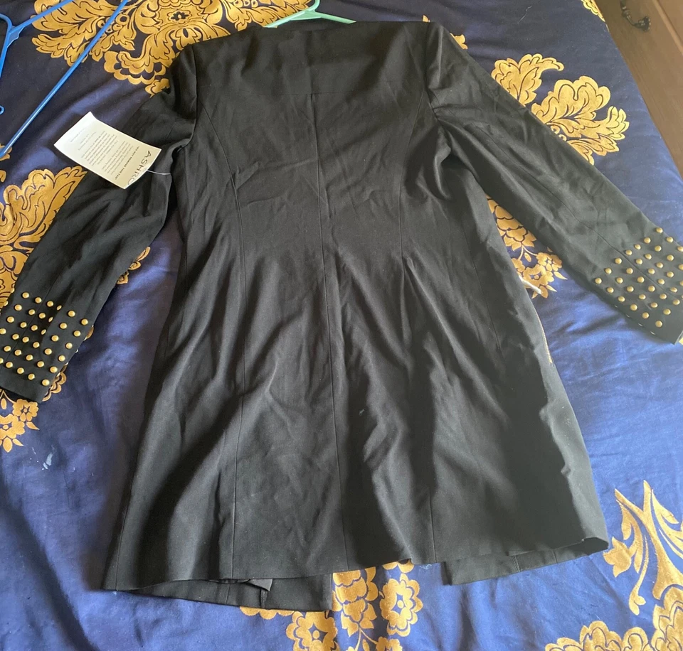 Ashro Black and Gold Studded Jacket w Pants and skirt - Image 3 of 4