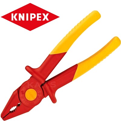 Knipex VDE Vollkunststoffzange 180mm flache Nase vollisoliert funkenfrei 986201 