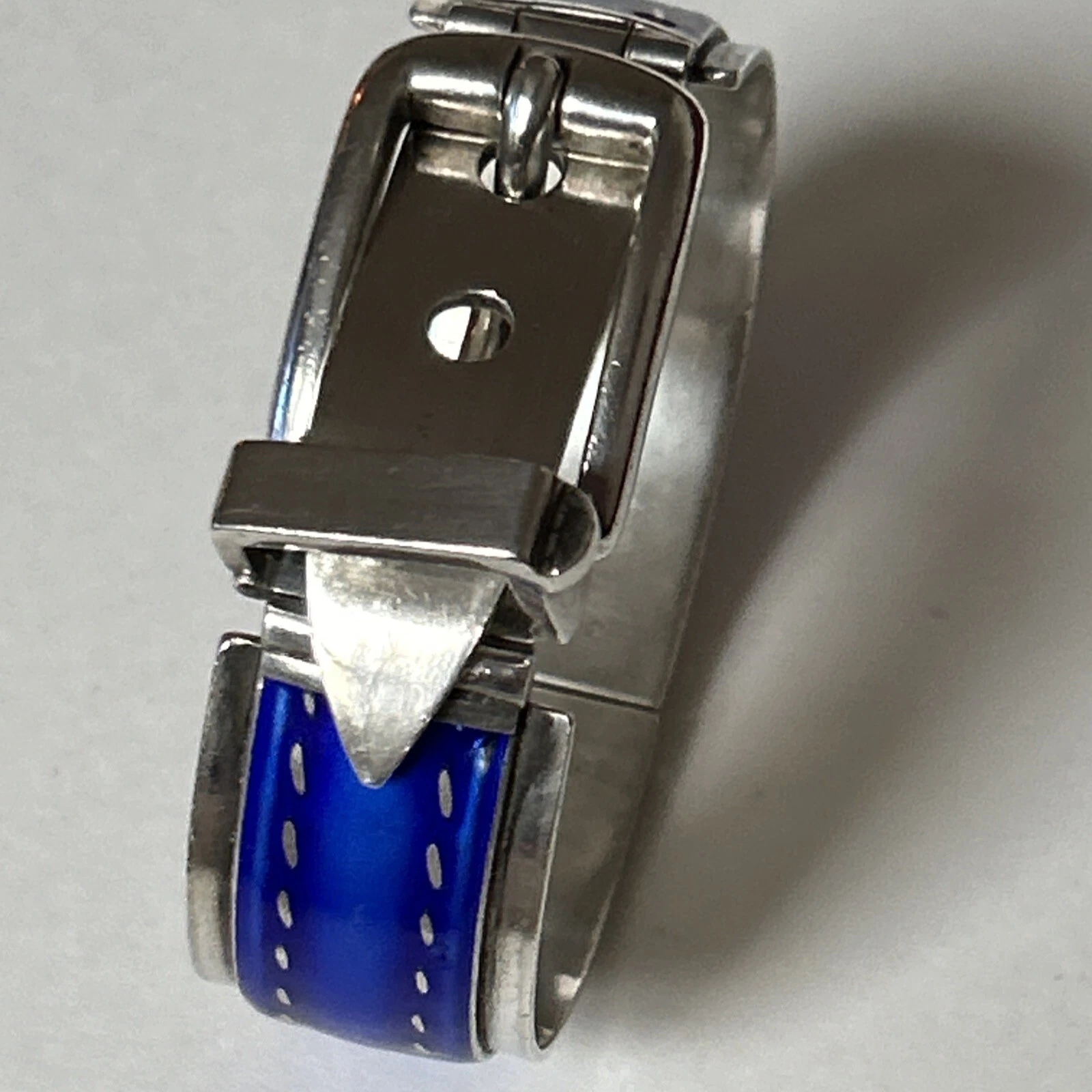 Bracelet ceinture ceinture vintage 1970 rare argent Gucci 925 bleu émail