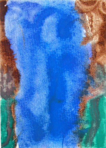 NORTHERN LIGHTS Original Abstract Watercolor Painting  ACEO 6 Year Old Artist 