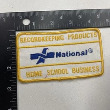 Vtg NATIONAL RECORDKEEPING PRODUCTS HOME SCHOOL BUSINESS Advertising Patch 28NZ