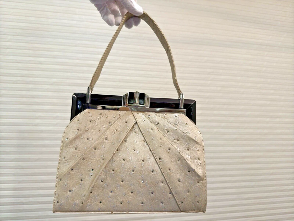 New w/o tags Judith Leiber Ostrich & Swarovski Crystal Audrey