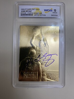 1996-97 Fleer 23KT Gold Kobe Bryant Rookie Card Purple Signature