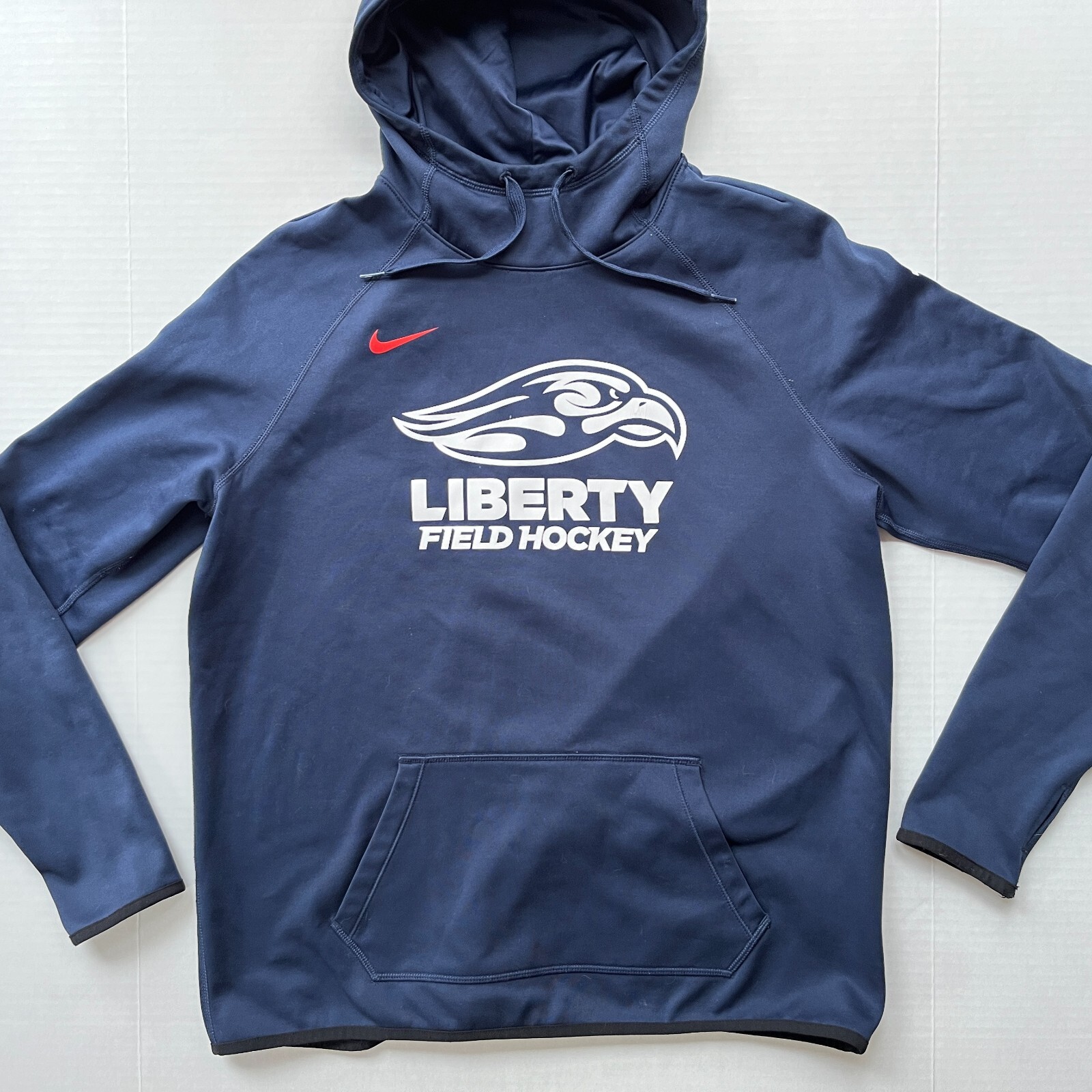 SACAI X NIKE Felpa con cappuccio Liberty University giacca Nike Field Hockey donna L squadra numero 14 fiamme