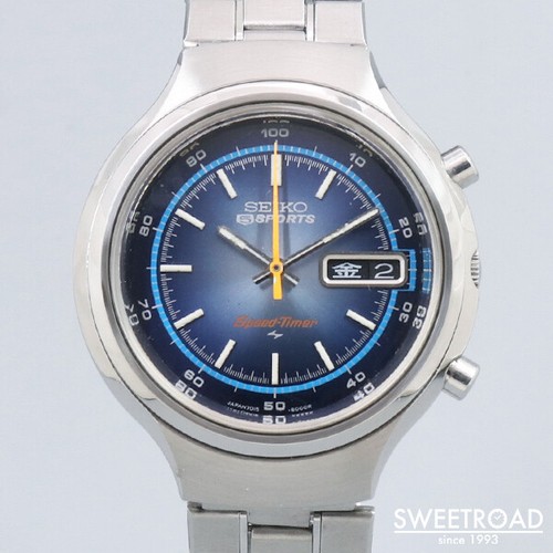 Seiko 5 Sports 7015-8000 Vintage Speedtimer Cronografo Ss Automatico Da  Orologio | eBay