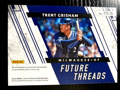 2019 PANINI ELITE EXTRA EDITION TRENT GRISHAM ORANGE AUTO 69/149 - Picture 3 of 3